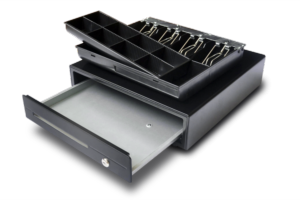 TIROIR CAISSE COMPACT EN METAL 410x420 mm - AUTOMATIQUE